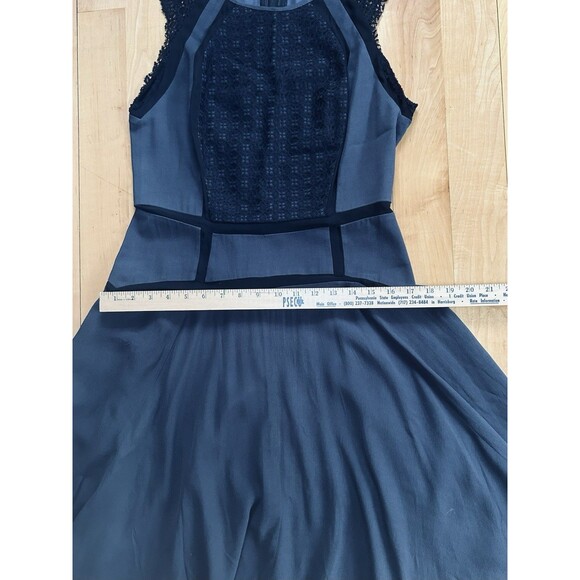 Elegant Rebecca Taylor NWT size 4 Navy Rayon Silk Dress Retail $395 - Picture 10 of 12